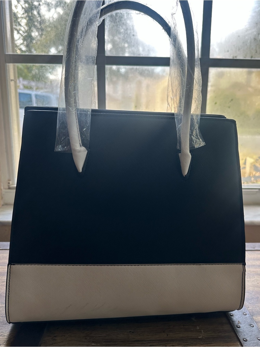 Women’s Two-Tone Black and White Tote Bag